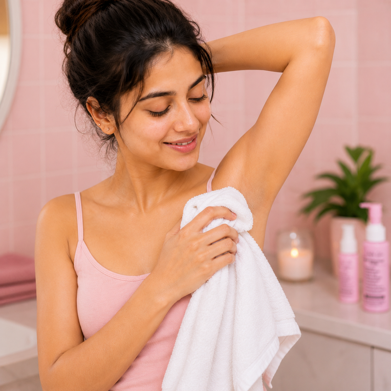 Apply Under Glow to clean and dry skin